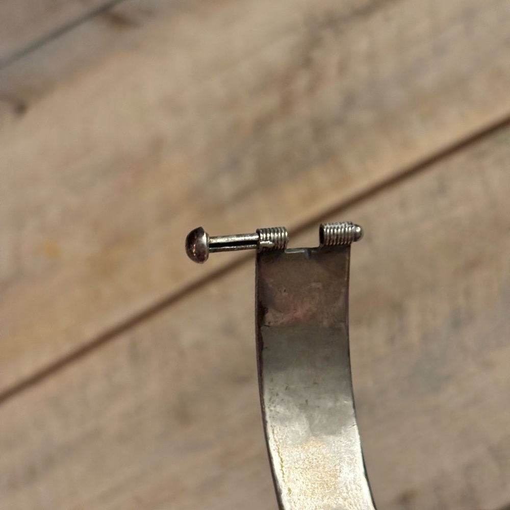 Antique Art Glass 800 Silver Bangle - Picture 6 of 7